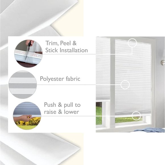 REDI SHADE Easy Lift Cordless Pleated Fabric Shade  NEW - Picture 5 of 8